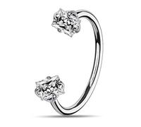 Monster Piercing 3MM Carr? CZ Pierre Interne Filet? avec Calibre 16 - Longueur 10MM INOX 316L Anneau de Septum Barbell Circulaire