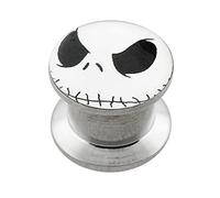 Monster Piercing 6mm Mr.Jack Logo Jauge d'oreille en Acier Chirurgical 316L à Filetage Interne Tunnel de Chair à Double évasement - Vendu à la pièce