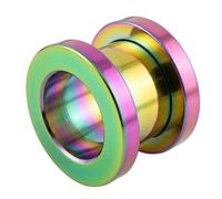 Monster Piercing 8mm Tunnels de Chair anodisés Arc-en-Ciel - Jauge d'oreille à vis - Bouchons en Acier Chirurgical - Bouchons et Tunnels - Vendus par pièce