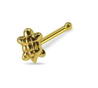 Monster Piercing 9K Solide Jaune Or Plaine Nez Minuscule Tortue Calibre 22 OS Nez Stud Bijoux Piercing