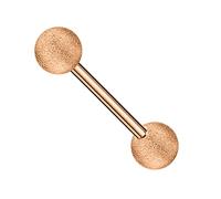 Monster Piercing Boule de Paillettes Or Rose avec la Langue Barbell Droite en Acier Chirurgical 316L de Calibre 14 Barre Piercing