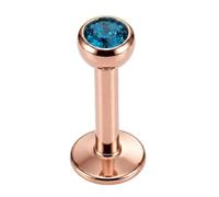 Monster Piercing Boule ? Filetage int?Rieur avec Pierre de Cristal de Zircon Bleu de 3MM avec Un Calibre de 16 - Bijoux Madonna Labret en Acier Chirurgical d'une Longueur de 6MM