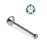 Monster Piercing Griffe de tri d?Fini Minuscule Pierre en Cristal Bleu Clair Haut 22 Gauge 925 Argent Sterling Nez osseux Stud Piercing