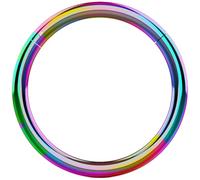 Monster Piercing Rainbow Anodized 16 Gauge - Anneau de Nez Segment? ? charni?re en Titane Massif de Grade 23 et de diam?tre 12 mm Bijoux de per?Age Septum