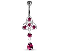 Monster Piercing Rouge Cristal Pierre Trendy Celtic Design Sterling Silver Ventre Barres Piercing