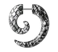 Monster Piercing Serpent tribal spirale peau modèle UV acrylique avec calibre 16 316L chirurgical Epaisseur acier faux Piercing Plug d’oreille