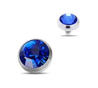 Monster Piercing Sombre Bleu 5MM Ronde Acier Chirurgical 316L de Pierre en Cristal Filetage Interne de Micro ancrage dermique Bijoux Piercing