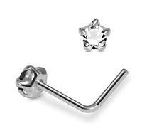 Monster Piercing Star Claire Fix? Pierre en Cristal Calibre 22 925 Sterling Silver L Bend Piercing Nez