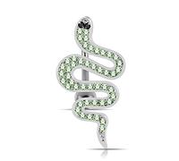 Monster Piercing Voyant Vert Cristal Pierre Trendy Serpent Design Sterling Silver Ventre Bar Piercing