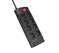 MONSTER - Power Parafoudre Parasurtenseur 8 AC + 2 USB-A FR - Protection électrique MOV Fireproof - Elimine Les interférences du Secteur - Améliore l'image et Le Son - 1,80 m