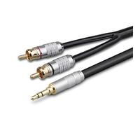 Monster Prolink 100 Câble Audio stéréo 3,5 mm mâle vers 2 RCA mâles Hi FI pour Haut-parleurs MP3, CD, iPad, iPod, Home Cinéma, HDTV Straight 3.5mm (6 Feet)