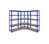 Monster Racking - 1 Rayonnage d'Angle T-Rax Bleu et 2 Rayonnage T-Rax Bleu 90cm x 45cmx 180cm Bleu