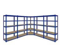 Rayonnage d'Angle - T-Rax - 4 Rayonnages - 900mm x 450mm x 1800mm - MDF - Bleu