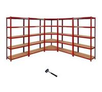 Monster Racking - 1 Rayonnage d'Angle Z-Rax Rouge et 4 Rayonnages Z-Rax Rouges 90cm x 45cm x 183cm Rouge G