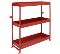 Monster Racking - Rayonnage Volcano Rouge pour Van Camionnette Utilitaire en Acier Inoxydable avec 3 Étagères 116,5cm x 115 cm x 34,8cm Rangement Garage Atelier Outils [Fixations INCLUS]