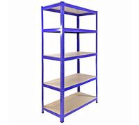 Monster Racking - 10 Rayonnages T-Rax en Acier Sans Boulons Bleus 90cm x 45cm x 182,5cm