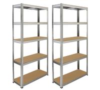 Monster Racking - 2 Rayonnages Galwix Gris 90cm x 30cm x 180cm Argent G