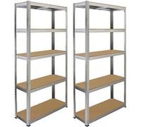 Monster Racking - 2 Rayonnages Galwix Gris 90cm x 30cm x 180cm Argent