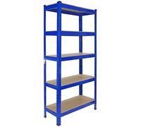 Monster Racking 2 X Rayonnages Metallique Etagere Garage en Acier sans Boulons Bleus 75cm x 30cm x 150cm Etagere Rangement Garage Rayonnage étagère
