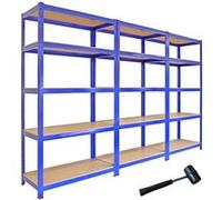 Monster Racking - 3 Rayonnages Bleus en Acier avec 5 étagères 90cm x 180cm x 45cm Bleu G