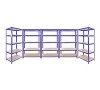 Monster Racking - 3 Rayonnages Q-Rax Bleus 120cm x 50cm x 182cm & 2 Rayonnages Q-Rax Bleus 90cm x 50cm x 182cm Bleu