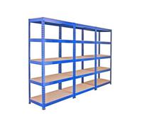 Monster Racking - 3 Rayonnages Q-Rax Bleus 90cm x 50cm x 182cm