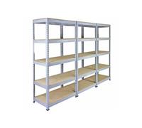 Monster Racking - 3 Rayonnages Q-Rax en Acier Sans Boulons Gris 90cm x 50cm x 182,5cm