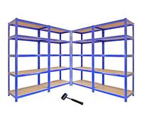 Monster Racking - 4 Rayonnages T-Rax en Acier Sans Boulons Bleus 90cm x 45cm x 180cm