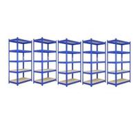 - 5 Rayonnages Q-Rax Bleus 90cm x 50cm x 182cm