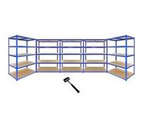 - 5 Rayonnages T-Rax Bleus 120cm x 60cm x 180cm