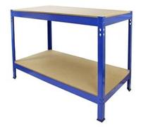 Établi de Travail en Acier Sans Boulons Bleu Q-Rax 120cm x 60cm x 90cm