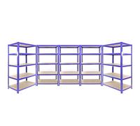 Monster Racking - 3 Rayonnages Q-Rax Bleus 90cm x 50cm x 182cm & 2 Rayonnages Q-Rax Bleus 120cm x 50cm x 182cm Bleu G