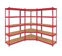 Monster Racking - 1 Rayonnage d'Angle Z-Rax Rouge et 2 Rayonnages Z-Rax Rouges 90cm x 45cm x 183cm Rouge G