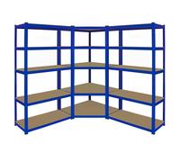 Monster Racking - 1 Rayonnage d'Angle T-Rax Bleu et 2 Rayonnage T-Rax Bleu 90cm x 45cmx 180cm Bleu