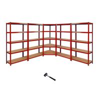 Monster Racking - Rayonnage d'Angle Z-Rax 4 Rayonnages Rouge 90cm x 45cm x 183cm