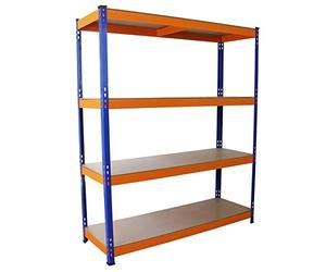 Monster Racking - Rayonnage en Acier S-Rax, Etagères en MDF Solide, Assemblage Sans Boulons, 150cm x 50cm x 180cm