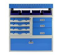 Monster Racking - Rayonnage Métallique Storm pour Fourgons et Voitures Utilitaires, Unité de Rangement Métallique Couleur Gris et Bleu pour Atelier et Garage 101,6cm x 117,8cm x 36cm