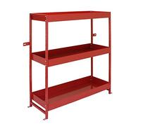 Monster Racking - Rayonnage Volcano Rouge pour Van Camionnette Utilitaire en Acier Inoxydable avec 3 Étagères 116,5cm x 115 cm x 34,8cm Rangement Garage Atelier Outils [Fixations Inclus]