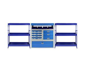Monster Racking Tempest Métal Van Étagère Rayonnage Outil Unités de Stockage Bleu, Baies de Pittsburgh en Acier et tiroirs