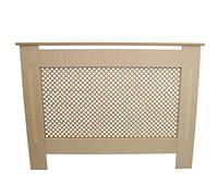 Monster Shop Cache Radiateur à Motif Grillagé en MDF Naturel Personnalisable de 111,5cm de Large x 82cm de Haut x 18,8cm de Profondeur