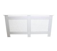 Monster Shop Cache Radiateur en MDF Blanc Motif Grillagé 172 cm L x 82 cm H x 18,8 cm P Décoration Intérieur [Kit de Fixations Inclus]