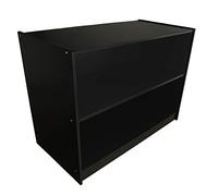 Monster Shop Comptoir de Présentation de Marchandises Noir en MDF - 60 x 120 x 90cm - Meuble d’Accueil A1200 pour Magasin, Vitrine [Livré à Plat]