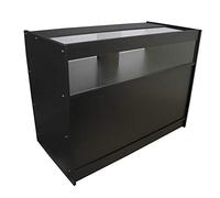 Monster Shop Comptoir de Présentation de Marchandises Noir en MDF - 60 x 120 x 90cm - Meuble d’Accueil B1200 pour Magasin, Vitrine [Livré à Plat]