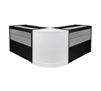 Monster Shop Set de Comptoirs de Vente Noir & Blanc C1200 C1200 CM60 - Collection Empereur - Vitrine de Présentation, Acceuil, Réception, Magasin MDF