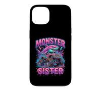 Monster Sister Shark Truck Funny Pink Sibling Coque pour iPhone 13