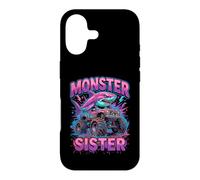 Monster Sister Shark Truck Funny Pink Sibling Coque pour iPhone 17
