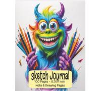 Monster Sketch Journal: Creative Pad with Note & Drawing pages: 100 Pages - 8.5 X 11 Inches - Vibrant Monster Cover