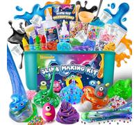 Monster Slime Kit Galaxy & Glow in The Dark Slime Making Kit pour Filles et Garçons de 3 à 12 Ans - Kit DIY Slime avec Add-Ins, Boules en Mousse, Breloques, Paillettes - Jouet Créatif pour Enfants