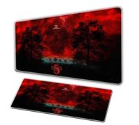 Monster Story Mouse Pad/XL Blood Red Mouse Pad/Anti slip Pearl Base, Durable Seam, Large OfficeDeskPad, PC Gaming MousePad, Rectangular AnimeMousePad Tapis pour MousePad (B, 90 × 40 cm)