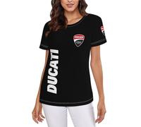 Monster Superbike Moto Racing Femme Col Rond Manches Courtes Imprimé T-Shirt Classique Mode Dames Blouse T-Shirt Tops, Dt-3, L